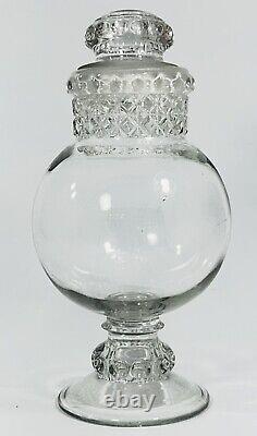 Antique Tiffin Dakota Glass Pharmacy Apothecary/Drug Store Display/Candy Jar