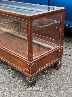 Antique VTG Early 1900s General Store Display Case Cabinet Glass Wood 1920s Old