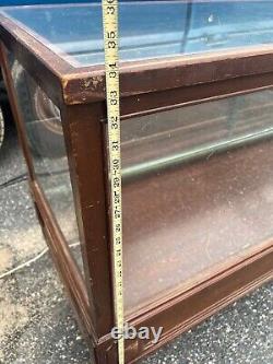 Antique VTG Early 1900s General Store Display Case Cabinet Glass Wood 1920s Old