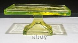Antique Vaseline Glass Teaberry Gum Store Display Stand