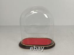 Antique Victorian Oval Hand Blown Glass Globe Dome Doll Clock 13.77H 12.59W6.2