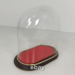 Antique Victorian Oval Hand Blown Glass Globe Dome Doll Clock 13.77H 12.59W6.2