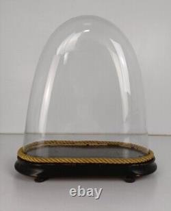 Antique Victorian Oval Hand Blown Glass Globe Dome Doll Clock 14.17 11.92