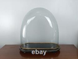 Antique Victorian Oval Hand Blown Glass Globe Dome Doll Clock 15.94H 15.55W6.8