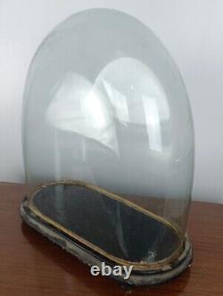 Antique Victorian Oval Hand Blown Glass Globe Dome Doll Clock 15.94H 15.55W6.8