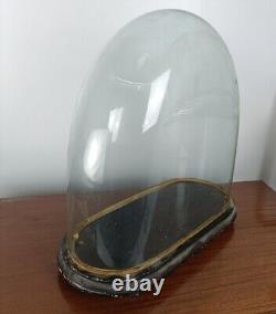 Antique Victorian Oval Hand Blown Glass Globe Dome Doll Clock 15.94H 15.55W6.8