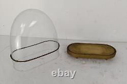 Antique Victorian Oval Hand Blown Glass Globe Dome Doll Clock 16.53 H 15.94W 7