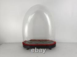 Antique Victorian Oval Hand Blown Glass Globe Dome Doll Clock 16014H 13.07W6.2