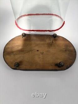Antique Victorian Oval Hand Blown Glass Globe Dome Doll Clock 20.66 H 13.46' W