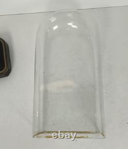 Antique Victorian Rectangular Square Hand Blown Glass Globe Dome HTF 21.85 10.5