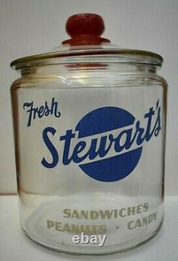 Antique/Vintage Stewarts Fresh Sandwiches Peanuts Candy Glass Store Display Jar