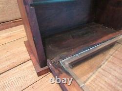 Antique Vintage Store Front Wood Glass Display Cubby's Wood Cabinet