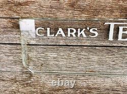 Antique Vintage Store Glass Etched Clark's Teaberry Gum Panel