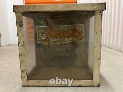 Antique Vtg Jack's Cookies Store Display Case Glass Advertising Box