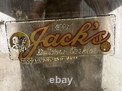 Antique Vtg Jack's Cookies Store Display Case Glass Advertising Box