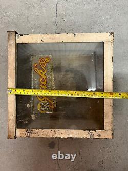 Antique Vtg Jack's Cookies Store Display Case Glass Advertising Box