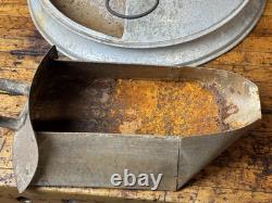 Antique Vtg Sterling Aluminum Metal Glass Tin Bin General Store Display Coffee
