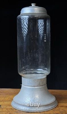 Antique Vtg Sterling Aluminum Metal Glass Tin Bin General Store Display Coffee