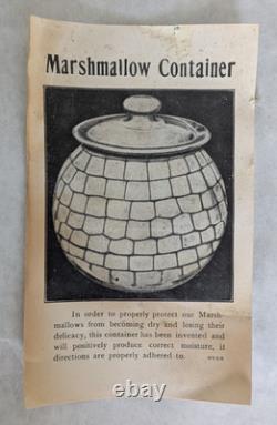 Antique White Cap Marshmallows Country Store Display Jar