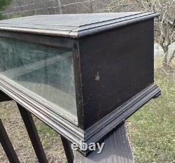 Antique Wood & Glass Countertop General Store Display Case Wooden 19th C