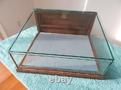 Antique Wooden Glass Table Top Display Case Detroit Show Case Co Silent Salesman