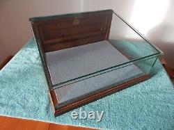 Antique Wooden Glass Table Top Display Case Detroit Show Case Co Silent Salesman