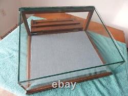 Antique Wooden Glass Table Top Display Case Detroit Show Case Co Silent Salesman