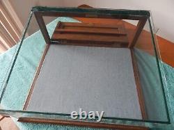 Antique Wooden Glass Table Top Display Case Detroit Show Case Co Silent Salesman