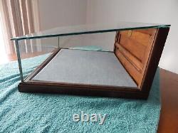 Antique Wooden Glass Table Top Display Case Detroit Show Case Co Silent Salesman