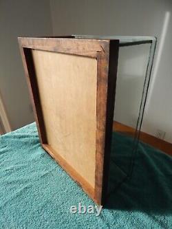 Antique Wooden Glass Table Top Display Case Detroit Show Case Co Silent Salesman