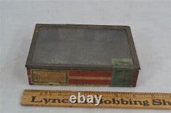 Antique cigar box unusual glass/tin store display pat 1914 tax stamp original