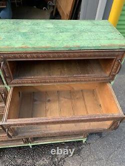 Antique country store cabinet display glass drawers with brass Vintage Shop