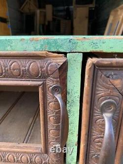 Antique country store cabinet display glass drawers with brass Vintage Shop