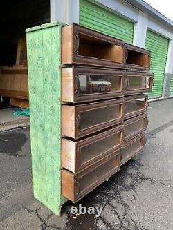 Antique country store cabinet display glass drawers with brass Vintage Shop