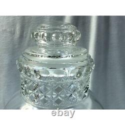 Antique drug store candy jar large clear glass display or apothecary jar, pontil