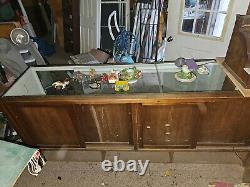 Antique oak and glass sales counter display case