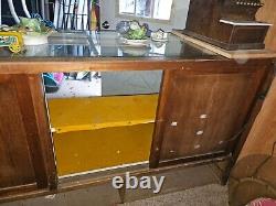 Antique oak and glass sales counter display case