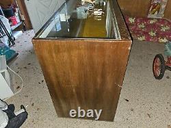 Antique oak and glass sales counter display case