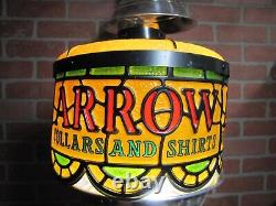 Arrow Collars And Shirts Vintage Faux Stained Glass Advertising Lamp Light Shade