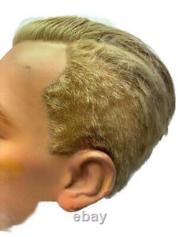 Art Deco French Mannequin Head 1920's Glass Eyes, Human Hair Store Display $695