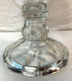 Art Glass Clear Footed Large Drug Store Lidded Candy Apothecary Display Jar