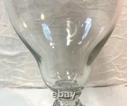 Art Glass Clear Footed Large Drug Store Lidded Candy Apothecary Display Jar