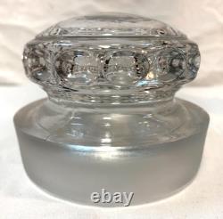 Art Glass Clear Footed Large Drug Store Lidded Candy Apothecary Display Jar
