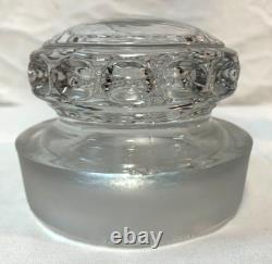 Art Glass Clear Footed Large Drug Store Lidded Candy Apothecary Display Jar