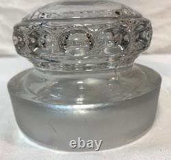 Art Glass Clear Footed Large Drug Store Lidded Candy Apothecary Display Jar