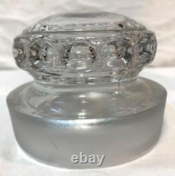 Art Glass Clear Footed Large Drug Store Lidded Candy Apothecary Display Jar
