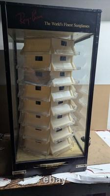 As-is Vintage Ray-Ban Sunglasses Retail Rotating Store Display Glass Case