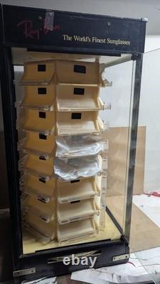 As-is Vintage Ray-Ban Sunglasses Retail Rotating Store Display Glass Case