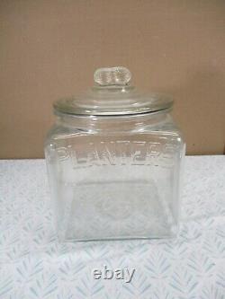 Authentic 1930s Planters MR PEANUT Embossed Glass Store Display Advertising Jar