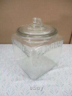 Authentic 1930s Planters MR PEANUT Embossed Glass Store Display Advertising Jar